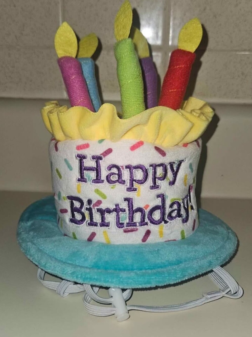 Dog/Cat Happy Birthday Party Adjustable Hat with Colorful Candles